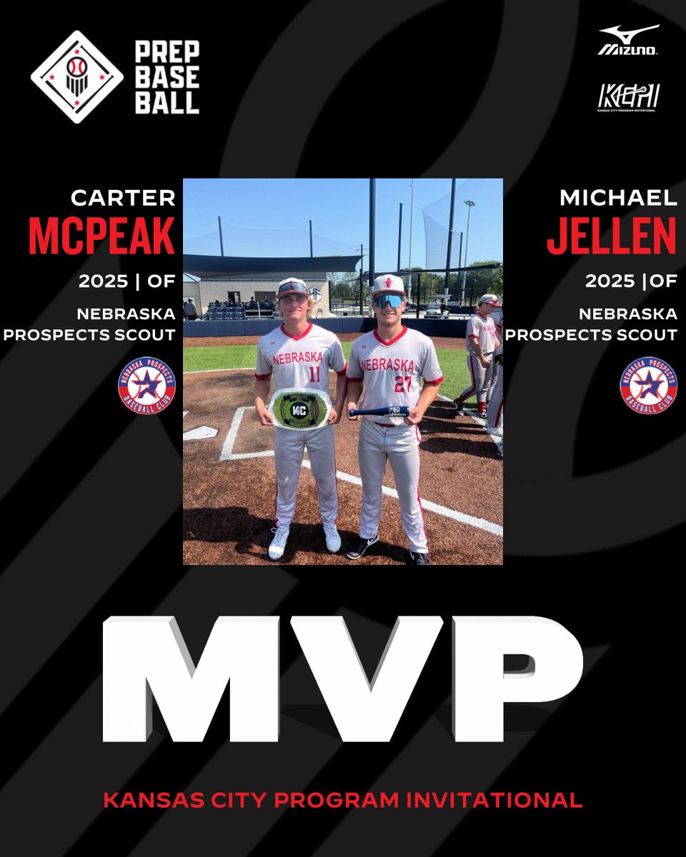 Congratulations to Carter McPeak and Michael Jellen who take home Co-MVP honors for the Kansas City Program Invitational 17/18U division!!