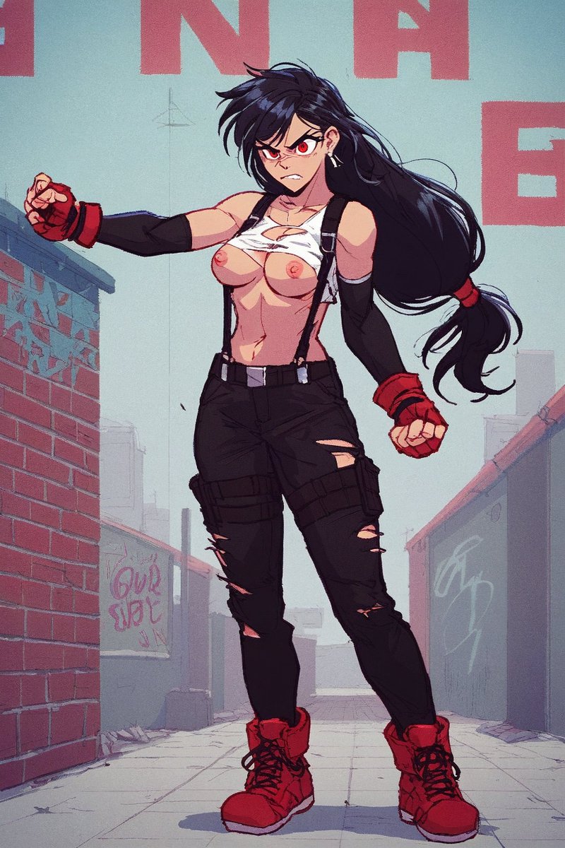 pixel_pinups's tweet photo. Getting torn up! #TifaLockhart #battledamage https://t.co/cUvFTrrjCd
