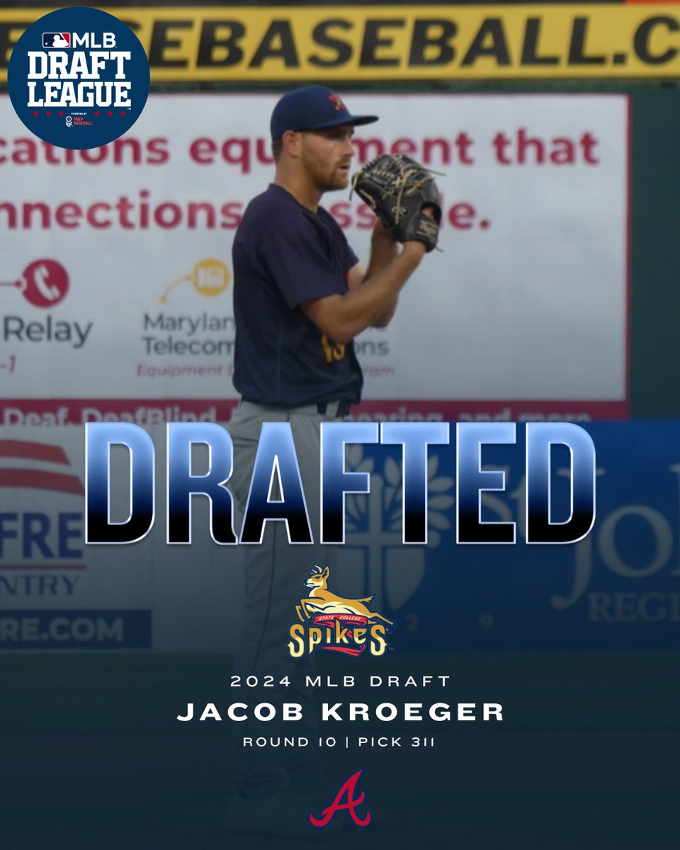 MLB Draft League (@mlbdraftleague) on Twitter photo Jacob Kroeger ➡️ #BravesCountry
The <a href="/Braves/">Atlanta Braves</a> select LHP <a href="/J_Kroeger10/">Jacob Kroeger</a> (<a href="/SCSpikes/">State College Spikes</a> '24) in the 10th round of the 2024 #MLBDraft! Jacob Kroeger ➡️ #BravesCountry
The <a href="/Braves/">Atlanta Braves</a> select LHP <a href="/J_Kroeger10/">Jacob Kroeger</a> (<a href="/SCSpikes/">State College Spikes</a> '24) in the 10th round of the 2024 #MLBDraft!