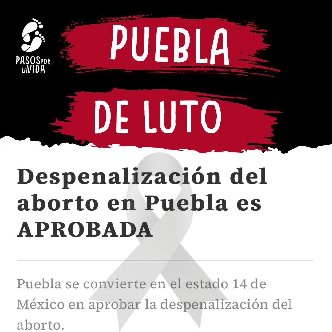 pasosxlavida's tweet photo. Otro estado más en que la mujer ha quedado desprotegida, bajo la mentira de un supuesto derecho.

Se subestima a las mujeres de #Puebla, y se vulnera a los más inocentes en los vientres de sus madres.

Aquí la lucha no acaba, continuaremos buscando el bienestar y futuro de ambos. https://t.co/fMHvj98Yzb