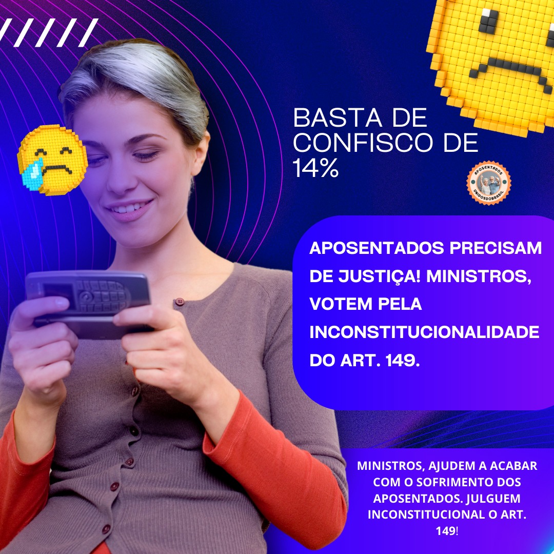 STF, é hora de corrigir essa injustiça. Tornem sem efeito o art. 149 EC103/19 e assegurem os direitos dos aposentados.
<a href="/STF_oficial/">STF</a>
<a href="/gilmarmendes/">Gilmar Mendes</a>
<a href="/LRobertoBarroso/">Luís Roberto Barroso</a>
<a href="/alexandre/">Alexandre de Moraes</a>
👇
Justiça Já
#AposentadoriaJusta
