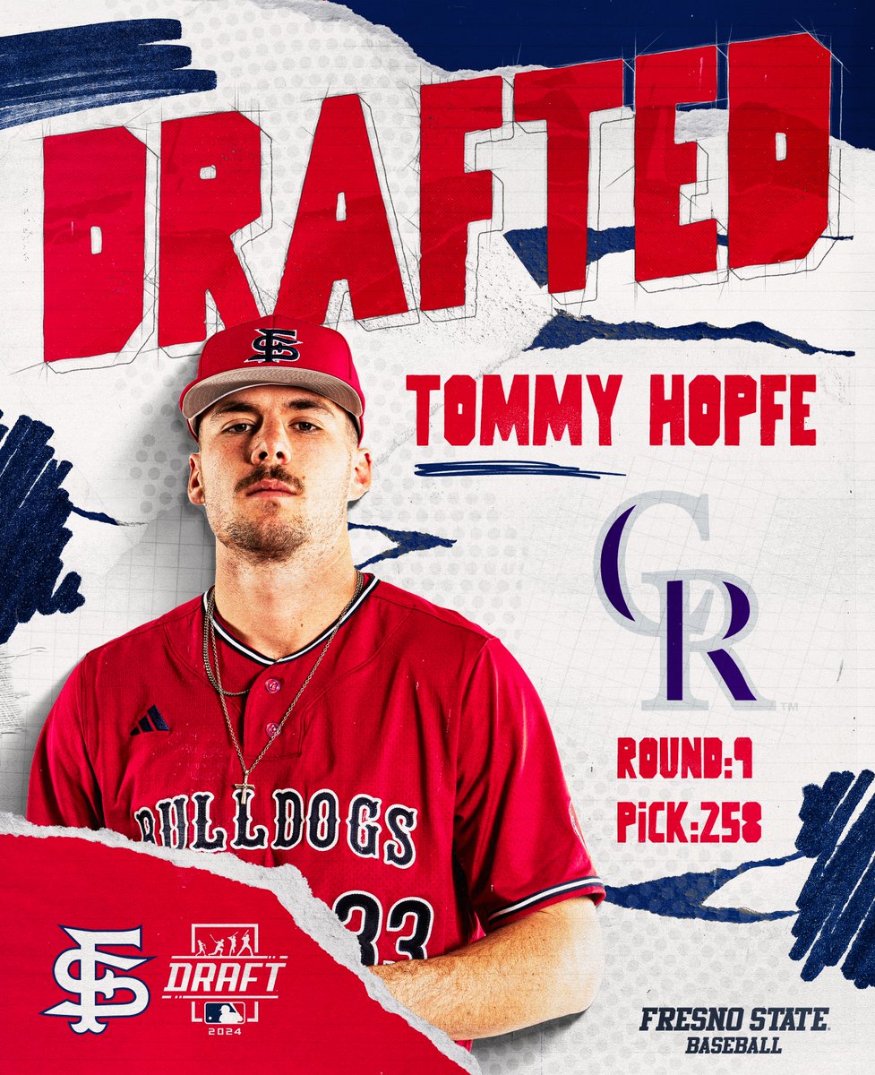Diamond 'Dogs (@fresnostatebsb) on Twitter photo ๐๐๐๐
๐๐๐โผ๏ธ
Tommy Hopfe has been drafted by the <a href="/Rockies/">Colorado Rockies</a> with the 258th pick in the 2024 <a href="/MLBDraft/">MLB Draft</a>.
<a href="/TommyHopfe/">Tommy Hopfe</a> ๐๐๐๐
๐๐๐โผ๏ธ
Tommy Hopfe has been drafted by the <a href="/Rockies/">Colorado Rockies</a> with the 258th pick in the 2024 <a href="/MLBDraft/">MLB Draft</a>.
<a href="/TommyHopfe/">Tommy Hopfe</a>