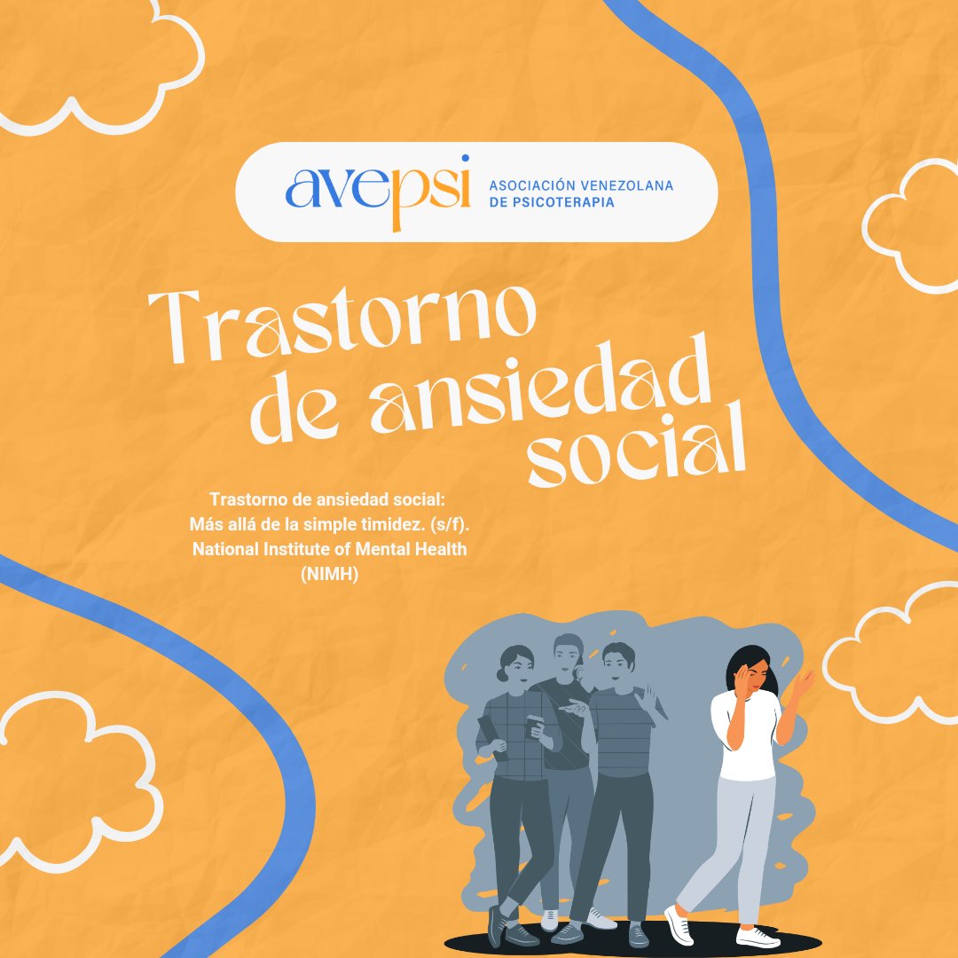 avepsi_ve's tweet photo. En esencia, el #TrastornodeAnsiedadSocial es el temor intenso y persistente a ser observado y juzgado por los demás. Dependiendo de la persona, este miedo puede variar de acuerdo a la situación social en la que se encuentre. https://t.co/lOSveJ4KUV