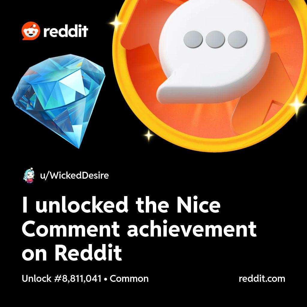 JLupie2's tweet photo. I unlocked the Nice Comment achievement on Reddit https://t.co/iNm5AYLtrG
