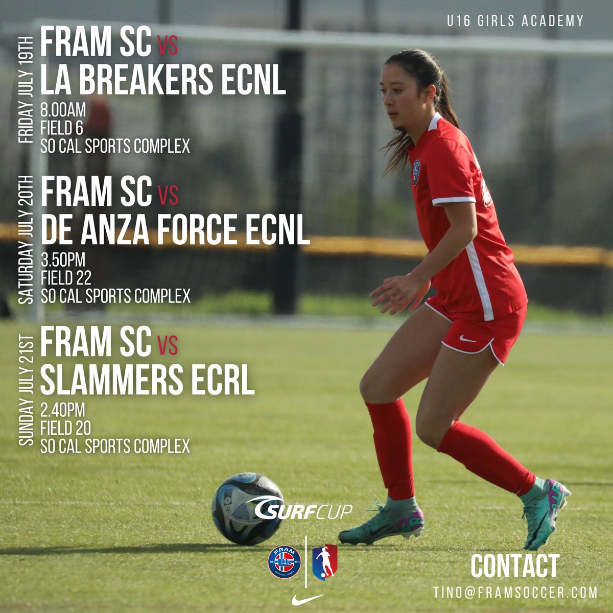 framsoccerclub's tweet photo. GA TEAMS SURF CUP SCHEDULE 🗓️ https://t.co/S7LxvbdEm8
