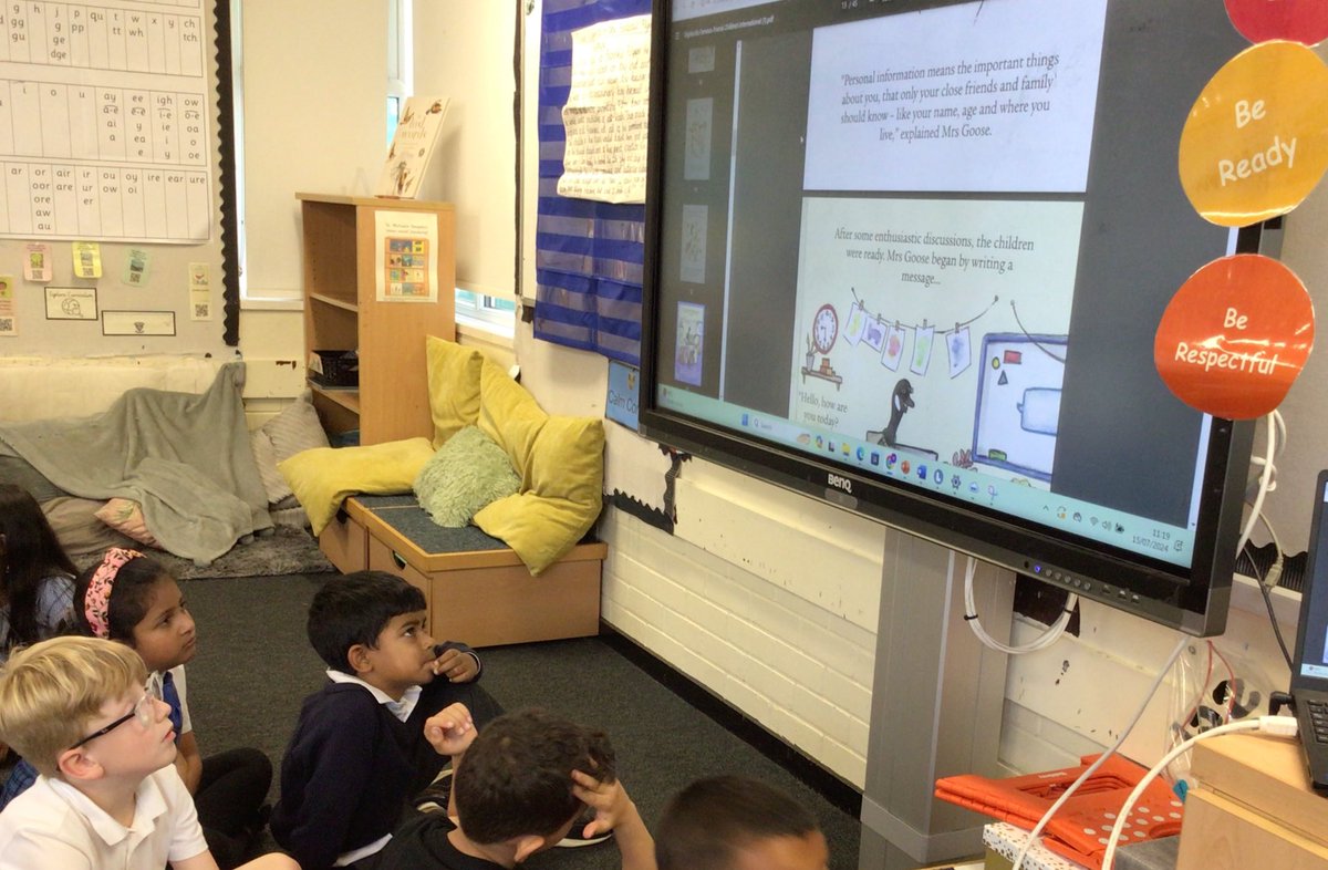 Stm_GW's tweet image. We have been reading the story Digiduck’s Famous Friend which made us think critically about the reliability of information online and how it is important not to Asher personal information online #STMcomputing #stminternetsafety