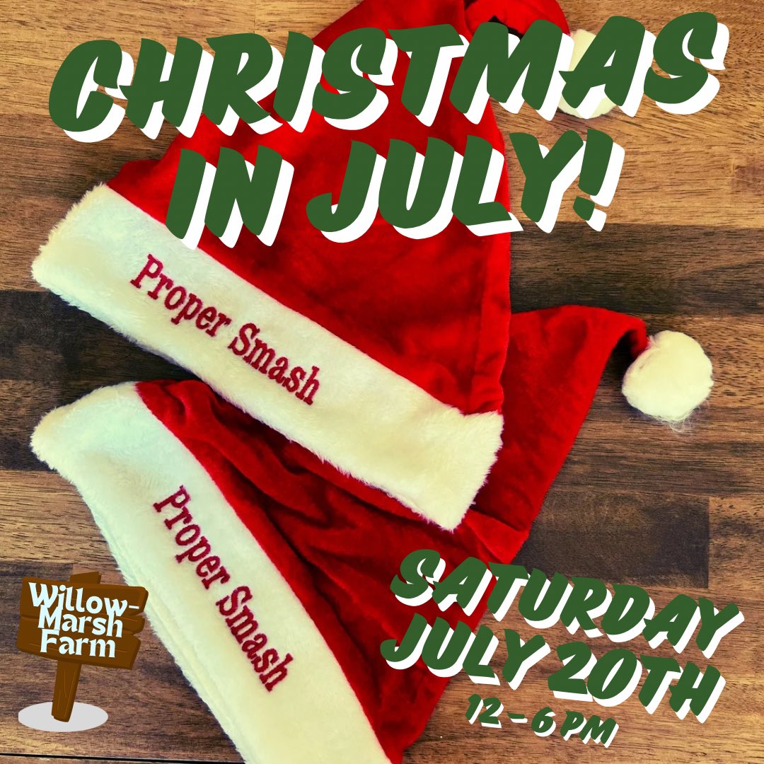 ProperSmash_'s tweet photo. All you want for Christmas (in July) is a smash burger!  See you on Saturday at Willow Marsh Farm.

#christmasinjuly #popupburgershop #burgers #santaburger #518eats #518foodies #smashburgers 
#haveyoutriedit
#propersmash https://t.co/J9bVOLEUow