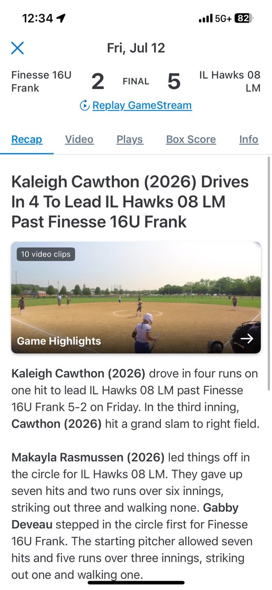 CawthonKaleigh's tweet photo. Had a great weekend at the Stars and Stripes tournament.
My team went 5-0. Here are my hitting clips from this past weekend! @Jen_Daro @OmahaSB @rittmanjohn @clemsonsoftball @CoachBrundage @umichsoftball @ILHawks08 @il_hawks https://t.co/pZXVibOzNn