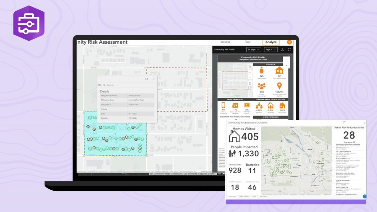 ArcGISHub's tweet image. Empower your community with safety! The new #ArcGISSolutions Community Risk Reduction solution features a Hub site where you can access vital risk reduction education and submit non-emergency requests. Get involved and stay safe!

Learn More ➡️ esri.social/Guil50SABtL