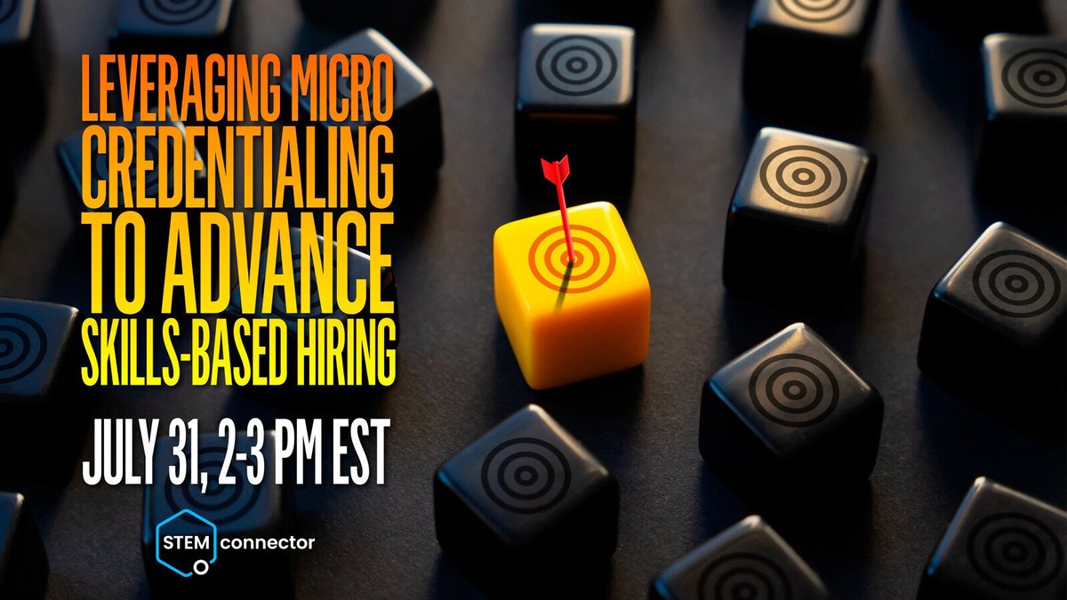 The demand for talent in #STEM jobs have led to the proposal of #skillsbasedhiring and in response micro-credentials are now emerging. Join us for a webinar where we will explore how micro-credentialing can realize the aims of skills-based hiring. Register hubs.ly/Q02Gz8RG0
