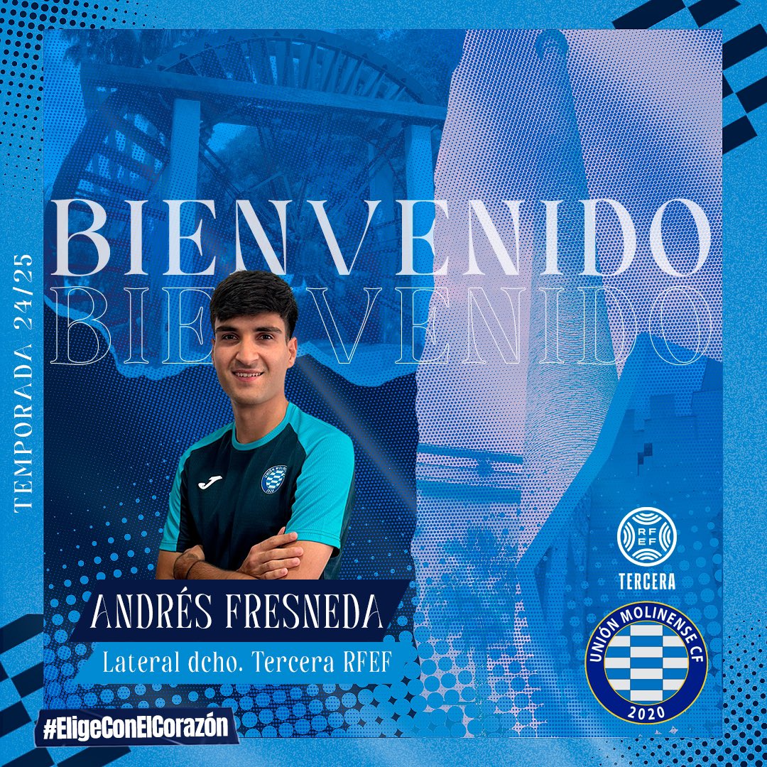 𝐂𝐎𝐌𝐔𝐍𝐈𝐂𝐀𝐃𝐎 𝐎𝐅𝐈𝐂𝐈𝐀𝐋 🚨|

Andrés Fresneda, refuerzo para el lateral de nuestro #TerceraRFEF.

El zaguero llega procedente del Lorca Deportiva.

Ha disputado cuatro playoffs a #SegundaRFEF.

Aportará polivalencia, velocidad y grandes centros.

#EligeConElCorazón 💙