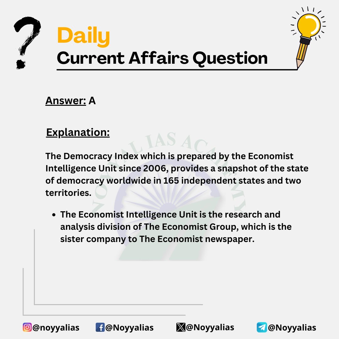 Noyyalias's tweet photo. Daily Current Affairs Question (15-07-2024)

Follow us for regular CA updates

#UPSCaspirants #UPSC #UPSC2024 #upscprelims #UPSCPreparation #UPSCPrelims2024 https://t.co/9KYDZFc3dK