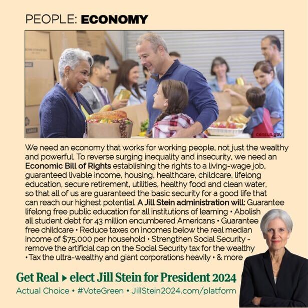 DJVeronica's tweet photo. WHY Green party?
WHY Dr Jill Stein 2024?
PLATFORM.
People, Planet, Peace, (THREAD)
NOT PROFITS (that is Corporate Capitalist DNC & RNC priority, profits over people).
Please consider the Green party platform?
Here is how we work for YOU,
Instead of corporations or billionaires: https://t.co/eKN6qX1CHq
