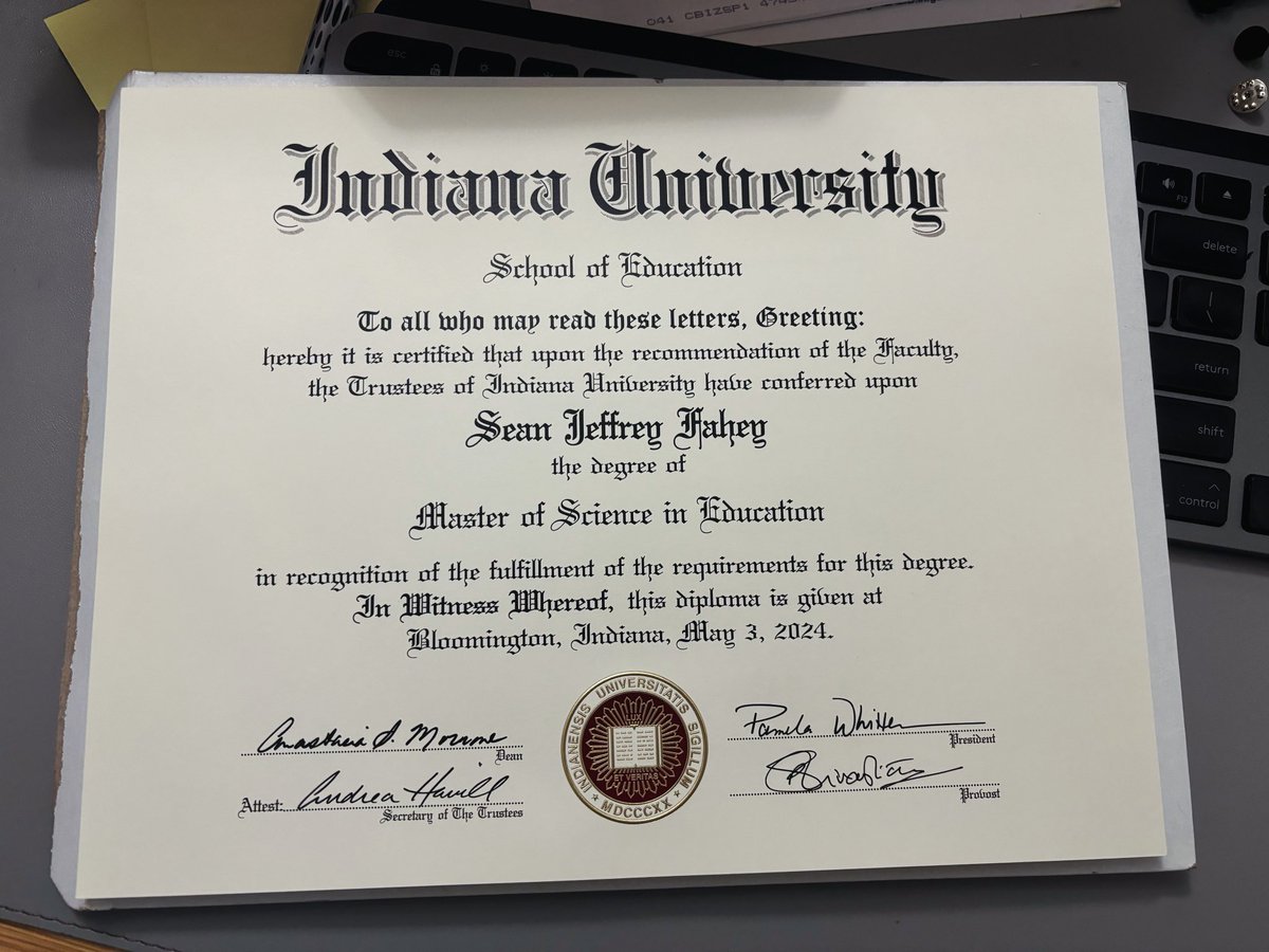 SEANJFAHEY's tweet photo. I guess this makes it officially official now that I have the paper! #mastersdegree https://t.co/Ty3CpeBG19
