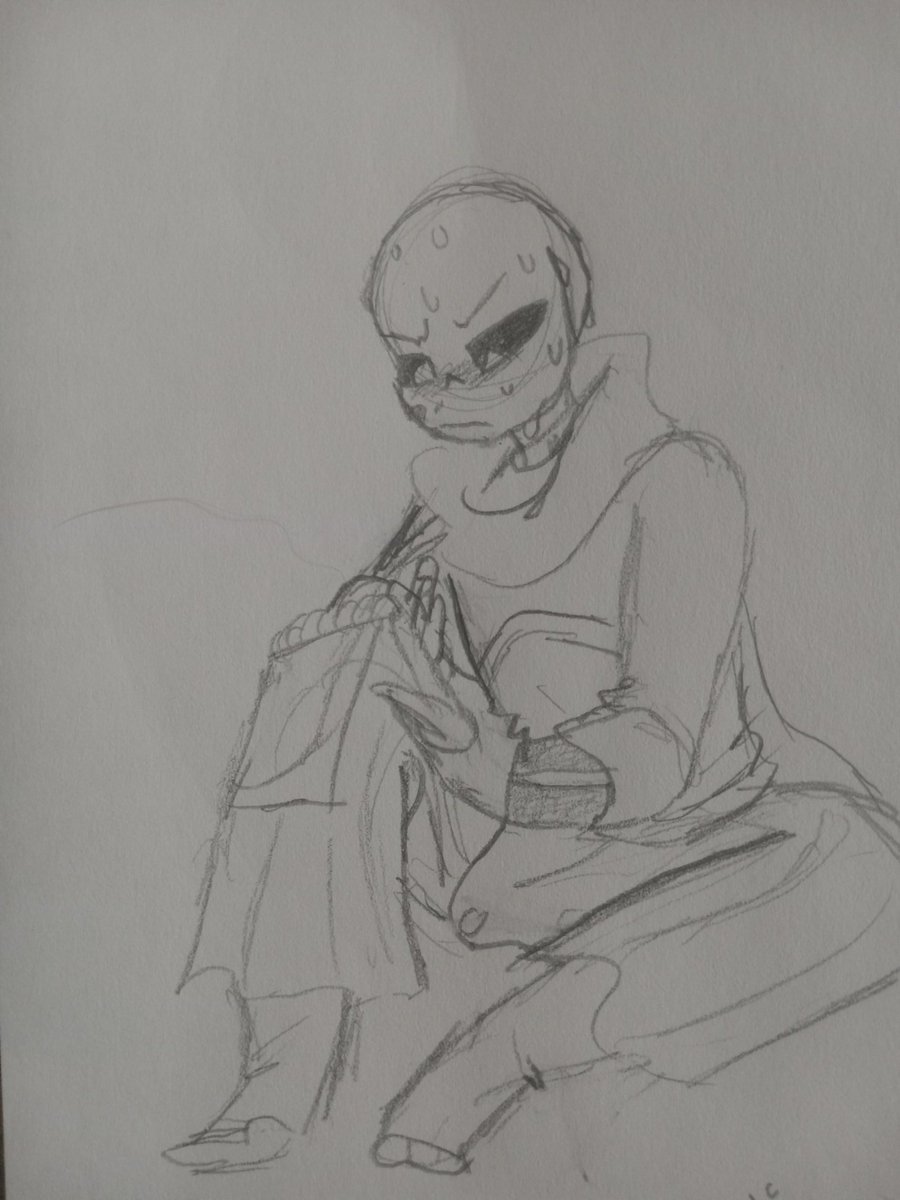 Trissy32040637's tweet photo. Decided to vent out my frustration with the summer heat with a doodle of #inksans

Uhh nakey skele warning, if bones makes you uncomfy https://t.co/lSDA3m6idA