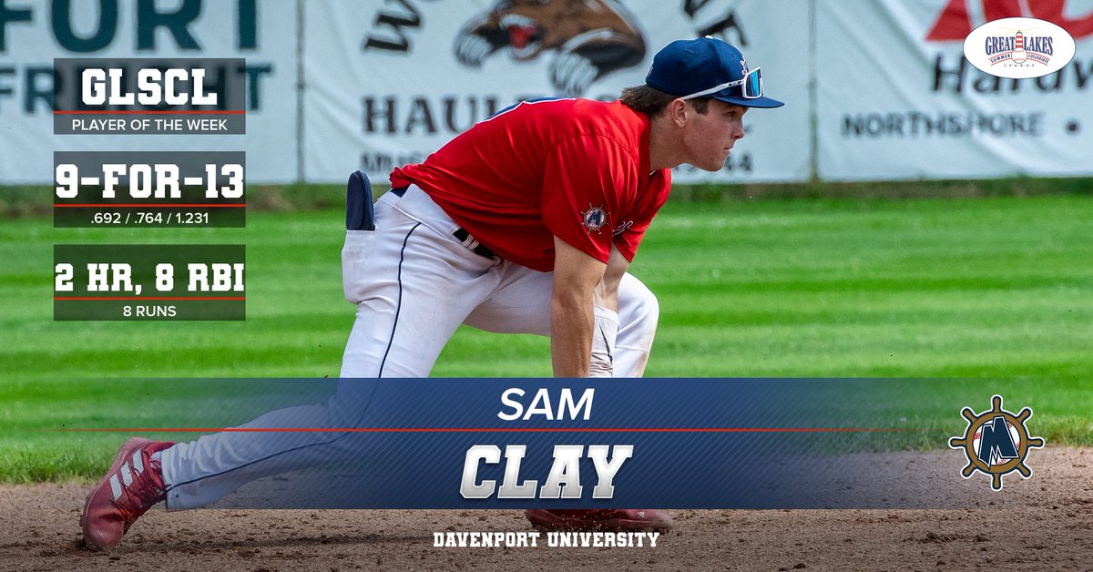 GLSCL Baseball (@glscl) on Twitter photo The #GLSCL Player of the Week is <a href="/sam_clay1/">Sam Clay</a> of the <a href="/MuskegonClipper/">Muskegon Clippers</a>. Clay won it in one of the closest votes in recent history hitting .692 in three games with two home runs, eight RBIs and eight runs scored. 📸 <a href="/dgawkowski/">dgawkowski</a>
pointstreaksites.com/view/greatlake… The #GLSCL Player of the Week is <a href="/sam_clay1/">Sam Clay</a> of the <a href="/MuskegonClipper/">Muskegon Clippers</a>. Clay won it in one of the closest votes in recent history hitting .692 in three games with two home runs, eight RBIs and eight runs scored. 📸 <a href="/dgawkowski/">dgawkowski</a>
pointstreaksites.com/view/greatlake…