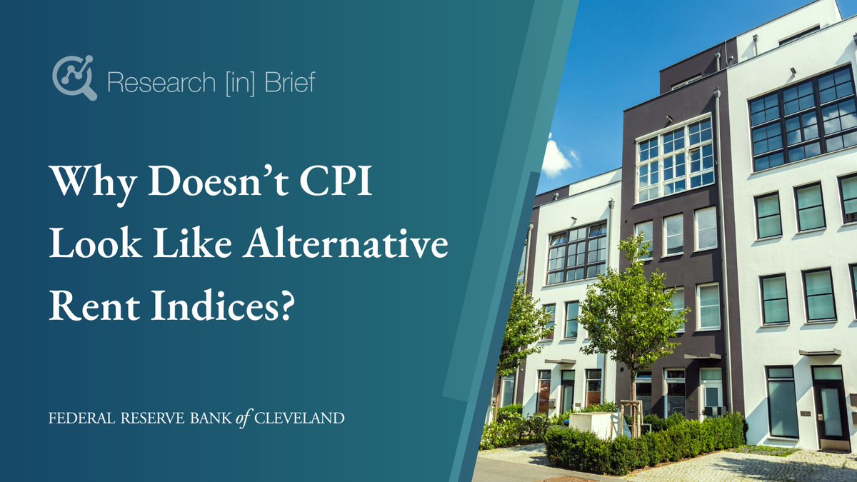ClevFedResearch's tweet photo. Why doesn’t #CPI rent look like alternative rent indices? Our researchers analyzed this question and broke down their findings. See our latest Research [in] Brief, available now: https://t.co/YNnBuOym8Q https://t.co/J7aV7eaNmL