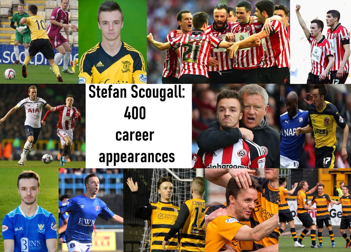 Classy midfielder Stefan Scougall could make his 400th career appearance tomorrow night:

84 <a href="/LiviFCOfficial/">Livingston Football Club</a> 
100 <a href="/SheffieldUnited/">Sheffield United</a> 
10 <a href="/ftfc/">Fleetwood Town Football Club</a>
33 <a href="/StJohnstone/">St. Johnstone FC</a>
42 <a href="/officialcufc/">Carlisle United</a>
130 so far <a href="/AlloaAthleticFC/">Alloa Athletic FC</a> 

A milestone to be proud of &amp; hopefully many more still to come 👏