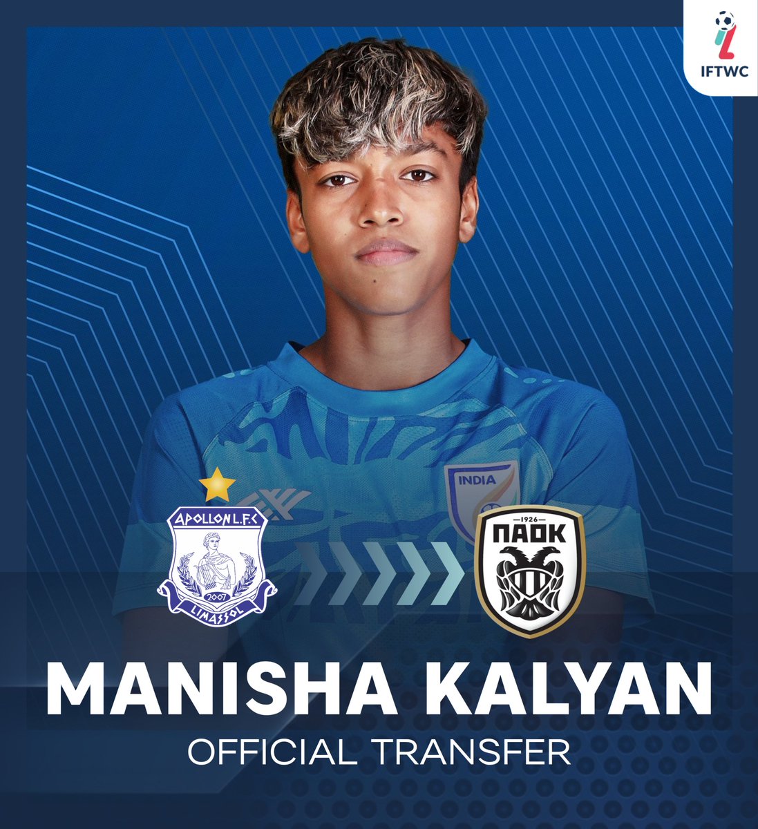 Manisha Kalyan 🇮🇳 signed for the best Greek club PAOK Thessaloniki 🇬🇷

#IndianFootball #ManishaKalyan