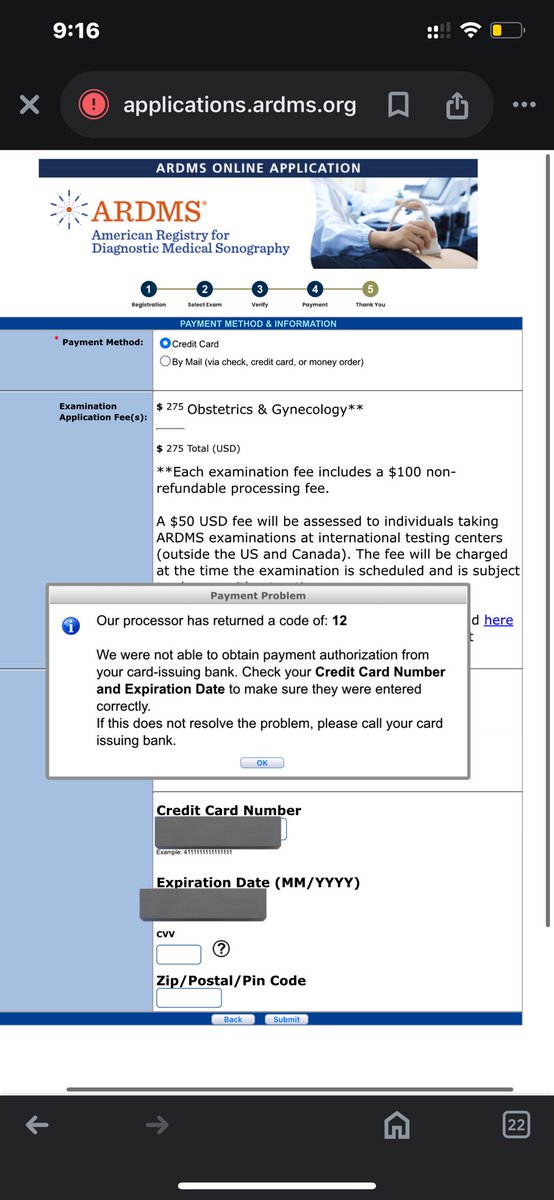 Temoo2012053's tweet photo. @TheARDMS I have a problem paying via credit card https://t.co/MkR13aTSUd