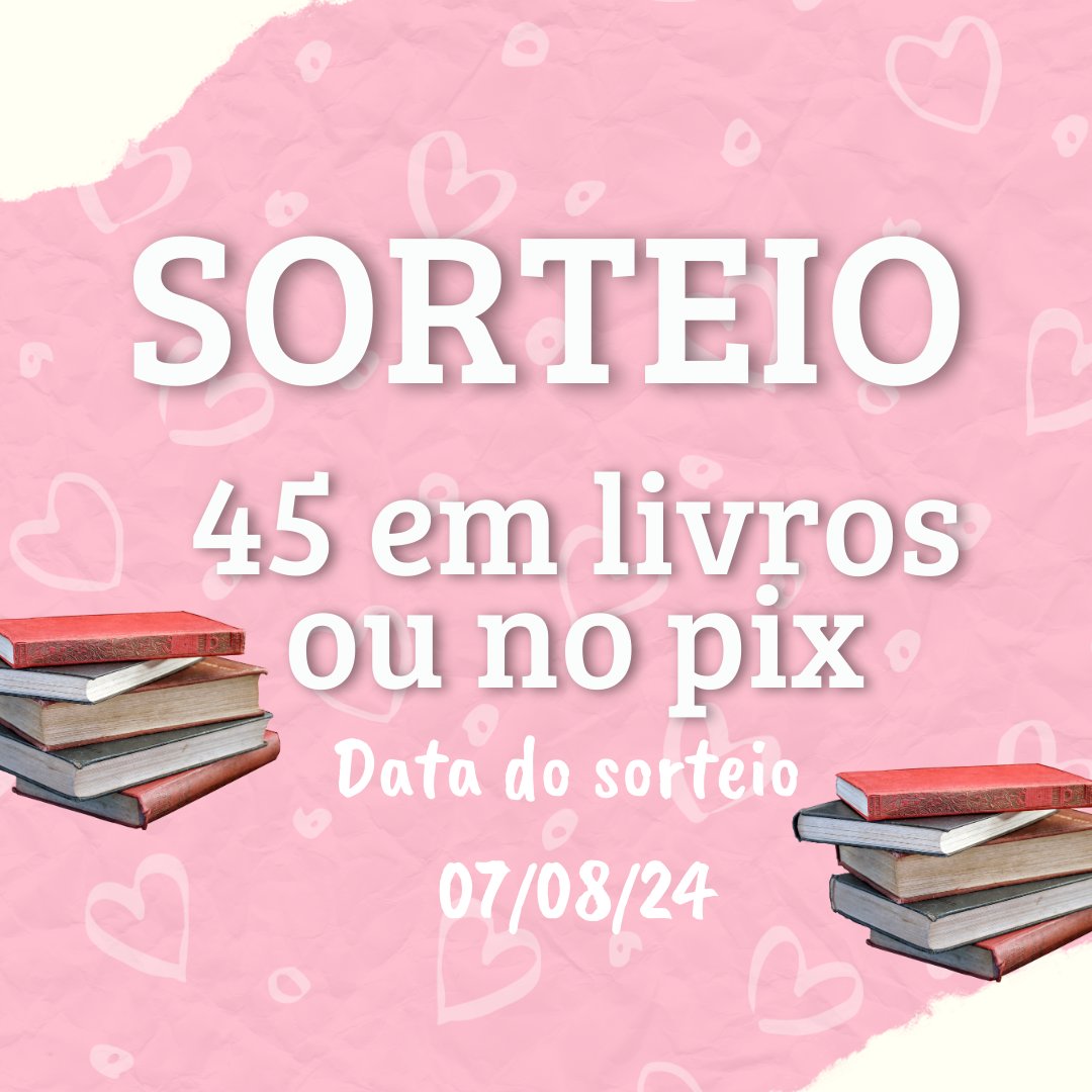 Thayzincoments's tweet photo. 📖 SORTEIO EM PARCERIA 📖

✨45 REAIS EM LIVROS OU NO PIX

REGRAS: 
ME SEGUIR E SEGUIR @LuizinGalicioli 
RT e FAV nesse post

Data do sorteio: 07/08/2024 https://t.co/zi9oiAl23u