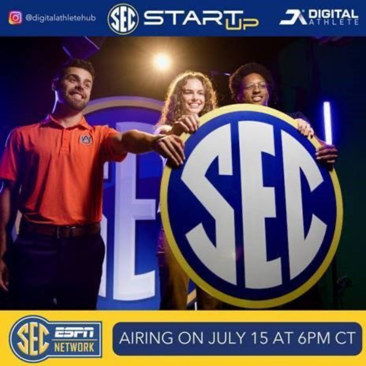 ChadGRose's tweet photo. Make sure you tune in to the inaugural SEC start up student competition tonight at 6pm CT on the @SECNetwork to see WeBR’s own David Edmondson and co-founder David Hollinger compete with their company pitch: The Digital Athlete! https://t.co/xxLYtYk7Be