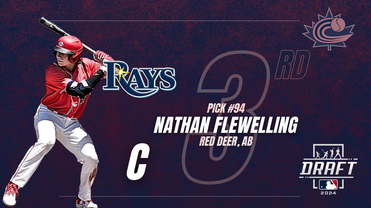 Congratulations to <a href="/BaseballCANJNT/">Baseball Canada Junior National Team (18U)</a> catcher Nathan Flewelling on being selected by the <a href="/RaysBaseball/">Tampa Bay Rays</a> in the third round of the #MLBDraft!