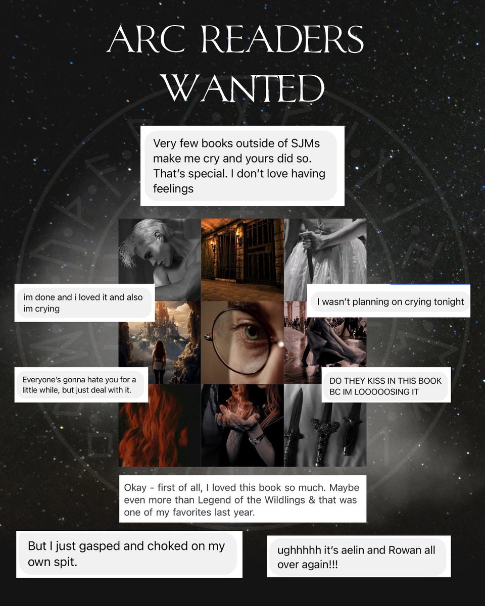 brittbrewer94's tweet photo. CALLING ALL ARC READERS 🗣️🗣️

I am a fantasy author, and I am on the hunt for arc readers for the second book in my fantasy series that is Harry Potter x Throne of Glass, with lots of Celtic and Norse magic and mythology. Sign up at the link!

https://t.co/fMarQUmr9N https://t.co/DWyklDDpPO