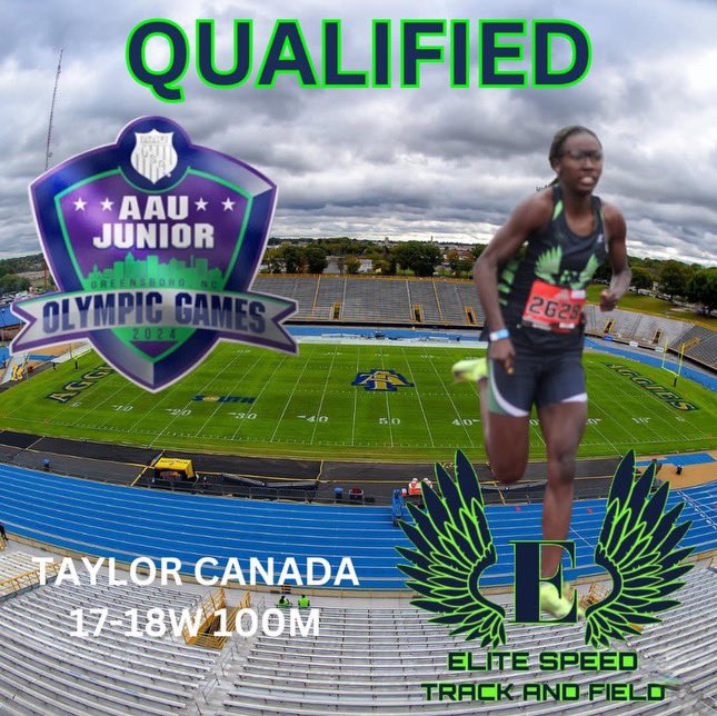 TaylorCan03's tweet photo. All Glory To God. A couple weeks ago I was blessed to compete with my club team @EliteSpeedTFbhm &amp; qualify for 2 events: 100M &amp; 200M at the AAU Junior Olympics that’ll be taking place at the end of July in North Carolina! Stay tuned, more to come🙏🏾@HooverBucsXCTF @AAUTrackNField https://t.co/BYmP06O03K