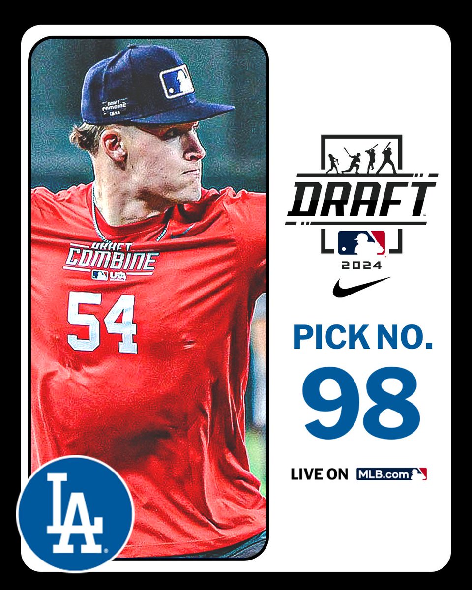 MLB Draft (@mlbdraft) on Twitter photo With their 3rd-round pick (No. 98 overall), the <a href="/Dodgers/">Los Angeles Dodgers</a> select Central Bucks East (PA) third baseman Chase Harlan, No. 112 on the Top 250 Draft Prospects list.
Watch LIVE: atmlb.com/3zJ3gua With their 3rd-round pick (No. 98 overall), the <a href="/Dodgers/">Los Angeles Dodgers</a> select Central Bucks East (PA) third baseman Chase Harlan, No. 112 on the Top 250 Draft Prospects list.
Watch LIVE: atmlb.com/3zJ3gua