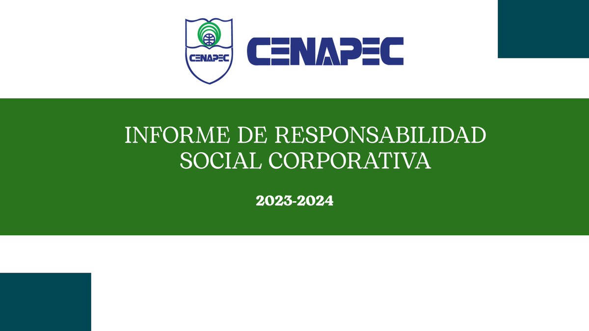 Anunciamos nuestra 1ra. edición del #Informe de #Responsabilidad #Social #Corporativa (RSC) 2024. Una iniciativa realizada desde el Comité de RSC, donde queda plasmado el #compromiso que tenemos con los diferentes sectores de la sociedad.#CENAPEC #InformedeRSC Link en BIO.