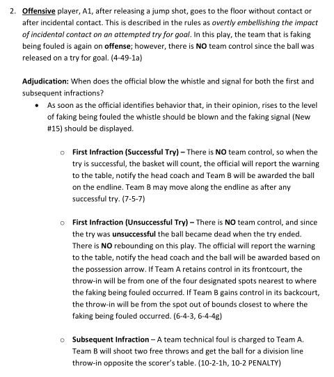 WcoaBasketball's tweet photo. Faking Being Fouled/Flopping
Best practices from NFHS on the new Faking Being Fouled/Flopping rule. https://t.co/AdTGnOeV53