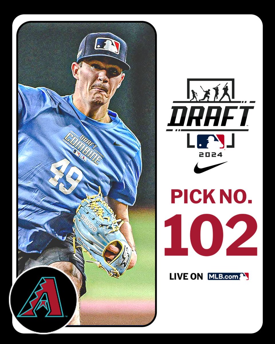 MLB Draft (@mlbdraft) on Twitter photo With their 3rd-round pick (No. 102 overall), the <a href="/Dbacks/">Arizona Diamondbacks</a> select <a href="/BlueHoseBSB/">Presbyterian College Baseball</a> right-handed pitcher Daniel Eagen, No. 83 on the Top 250 Draft Prospects list.
Watch LIVE: atmlb.com/3zJ3gua With their 3rd-round pick (No. 102 overall), the <a href="/Dbacks/">Arizona Diamondbacks</a> select <a href="/BlueHoseBSB/">Presbyterian College Baseball</a> right-handed pitcher Daniel Eagen, No. 83 on the Top 250 Draft Prospects list.
Watch LIVE: atmlb.com/3zJ3gua