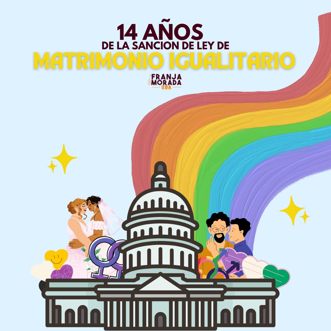 ¡Hoy celebramos 14 años desde la sanción de la ley de matrimonio igualitario en nuestro país! 🌈💍

Recordemos y celebremos el amor en todas sus formas.

Sigamos construyendo un futuro donde todos puedan amar y ser amados libremente.

¡NI UN PASO ATRÁS! ✊️
