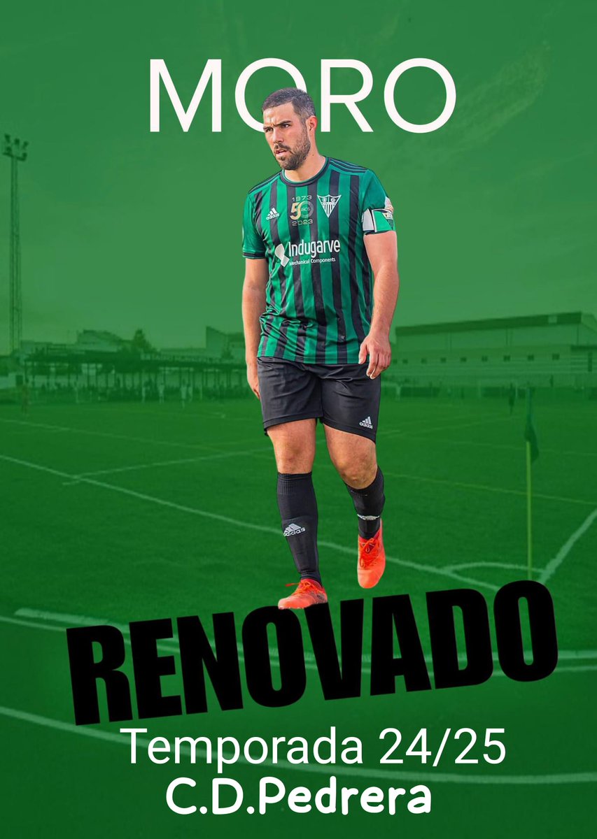 RENOVACIÓN 24/25

Os anunciamos la renovación de Moro para la próxima temporada 👏🏼
Nuestro capitán continuará otra campaña más recorriendo el centro del campo del "Municipal de Deportes" 

#SentimientoVerdiNegro💚🖤