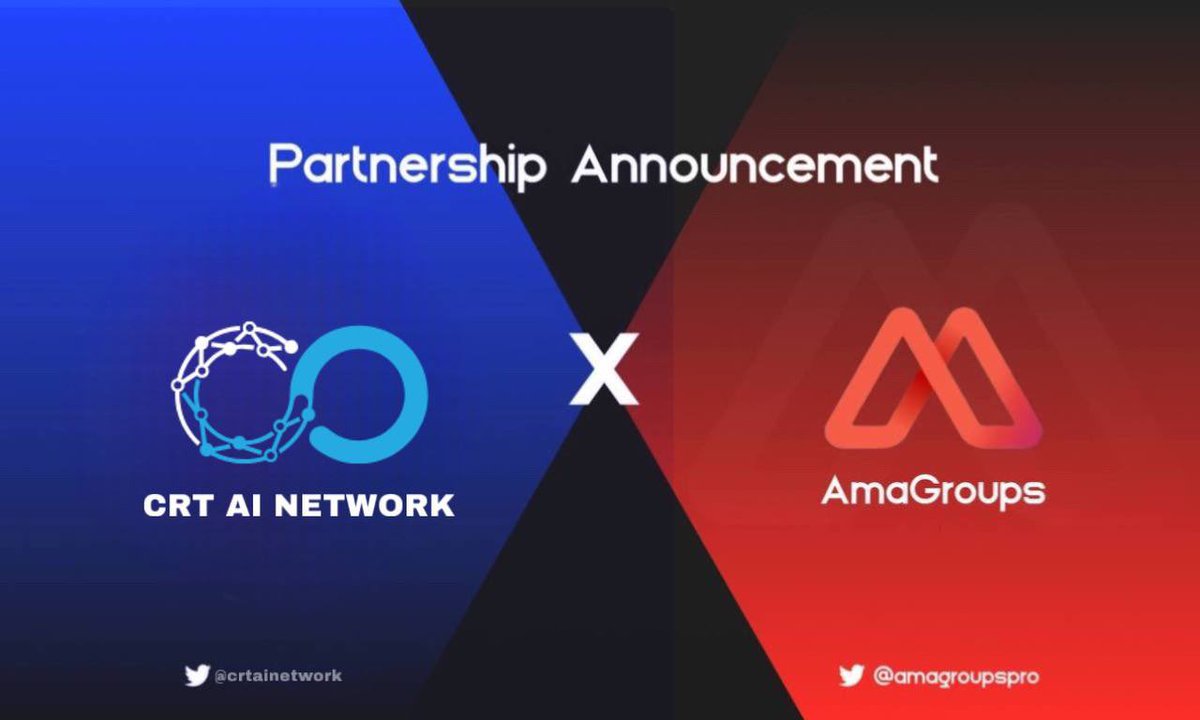 AMA GROUPS &amp; <a href="/crtainetwork/">CRTAINETWORK</a> PARTNERSHIP 👌

🔥We are proud to announce our partnership with CRTAI Network 🎉

☄️ The IDO and launch marketing were successfully completed. Moving forward, we will carry out all activities related to marketing and exchange listings.

Website: