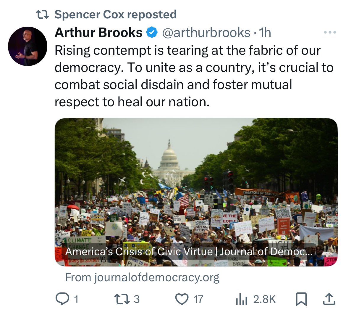 Chuck_EP's tweet image. These articles begging for political civility would ring a lot less hollow from Conservatives if “their guy” wasn’t… *gestures hands wildly* THAT.

Also, Gov Cox is offensively vanilla. Retweeting is virtue signaling just with less work.