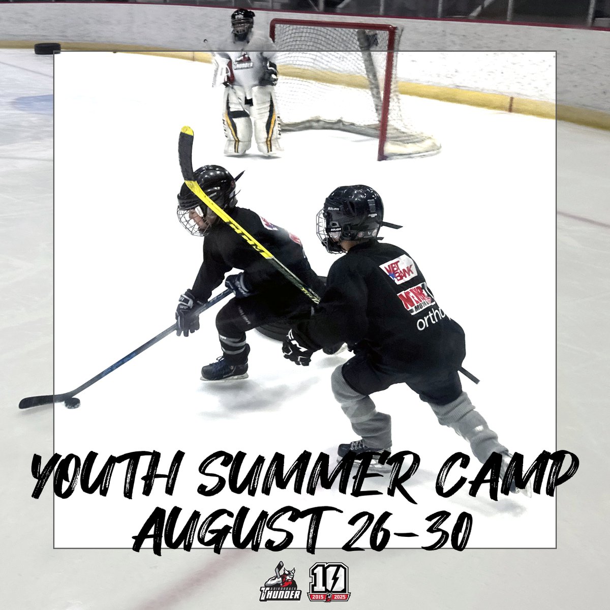 ECHLThunder's tweet photo. Summer Camp is back August 26-30!

Hang out with Head Coach Pete MacArthur, Assistant Coach Mike Bergin and Thunder players!

Click photo for details ���️