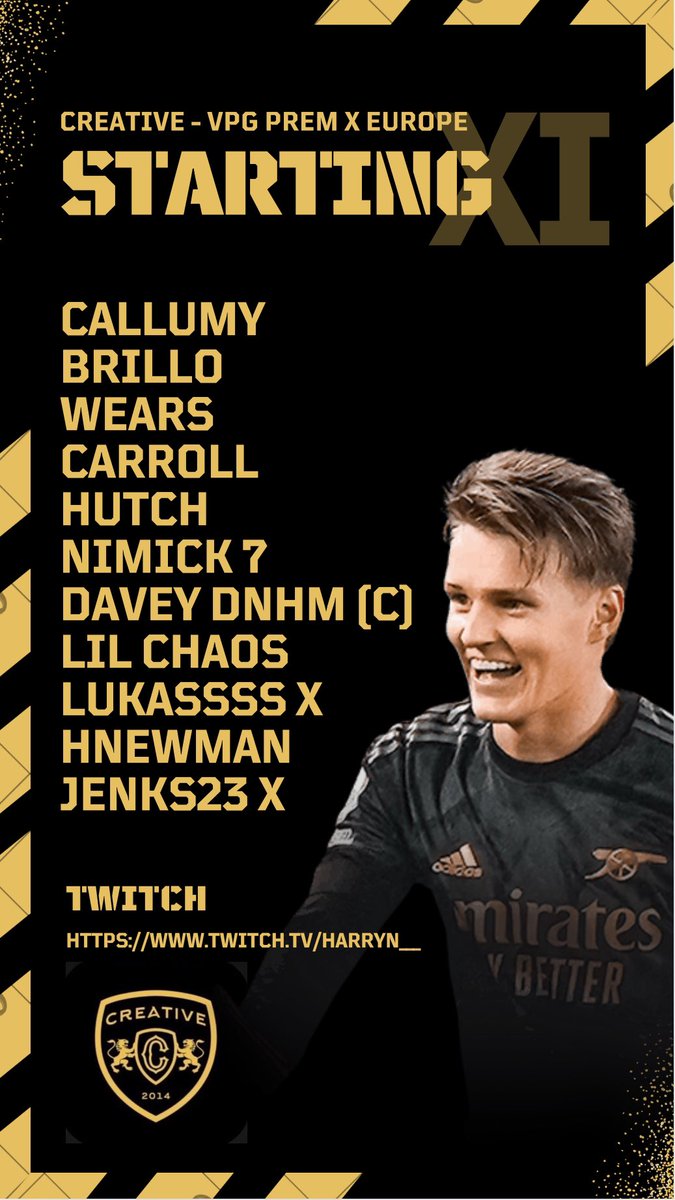 Lineup for <a href="/OfficialVPG/">Virtual Pro Gaming</a> ⚽️

<a href="/VPGUK/">VPG United Kingdom</a> 
English Premier
8:00 - <a href="/TheDregs11/">TheDregs</a> 

<a href="/VPGPremier/">VPG Esports Premier</a> 
Esports Premier
8:45 - Blacksheep
9:15 - Rote Teufel