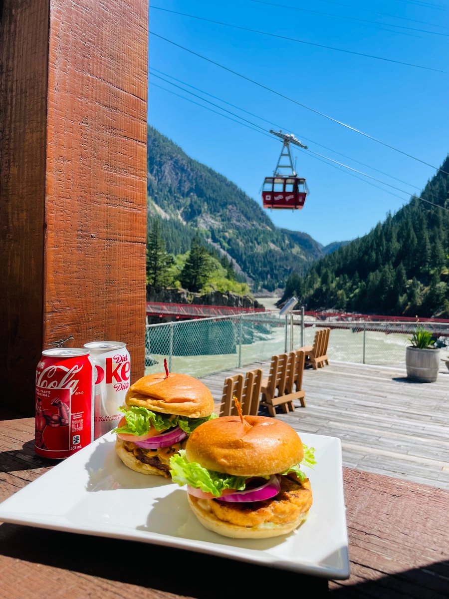 hellsgatetram's tweet photo. Enjoy a delicious burger and a refreshing Coke at Hell's Gate, with stunning mountain views. The perfect meal in the perfect setting! https://t.co/yzT3aXWLeE