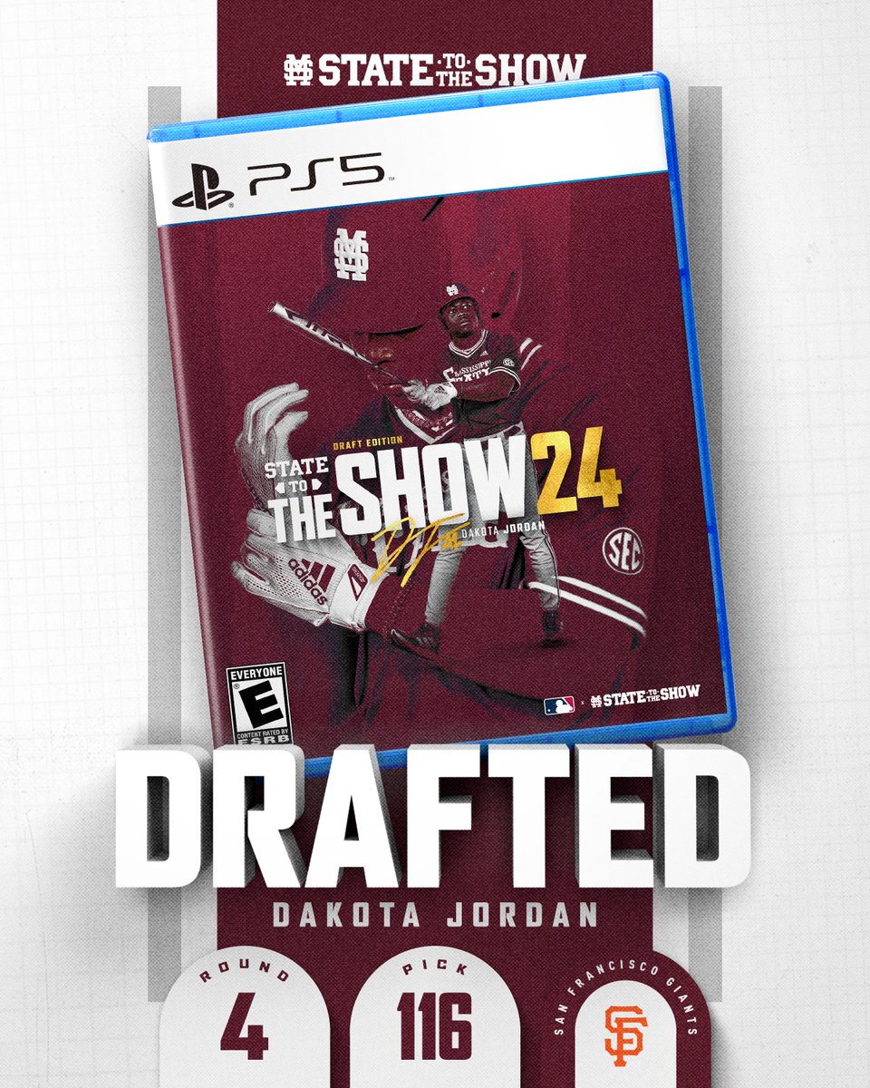 HailStateBB's tweet photo. 𝗦𝗧𝗔𝗧𝗘 ➡️ @SFGiants

The San Francisco Giants have selected @Kota_1k⚾

#StateToTheShow24 | #HailState🐶 https://t.co/dpo8VDLvua