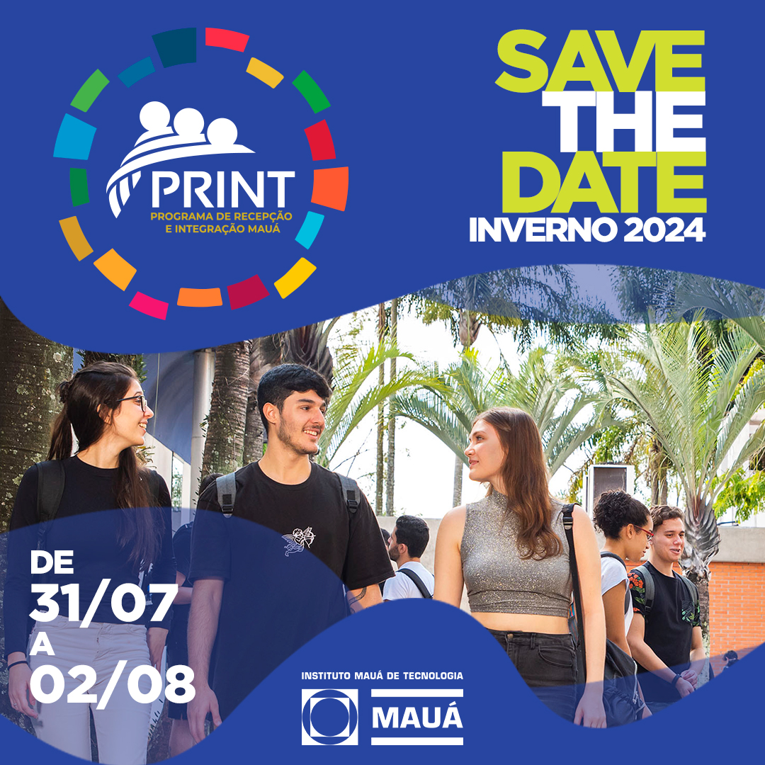 InfoMaua's tweet photo. Calouro(a), o Programa de Recepção e Integração - #PRINT está chegando! 🚀🧠
Este evento marcará o início do período letivo, com importantes informações e atividades.

📆 31/07 a 02/08 - em breve programação completa

Nós esperamos por você!💙 https://t.co/FADC5UXasO