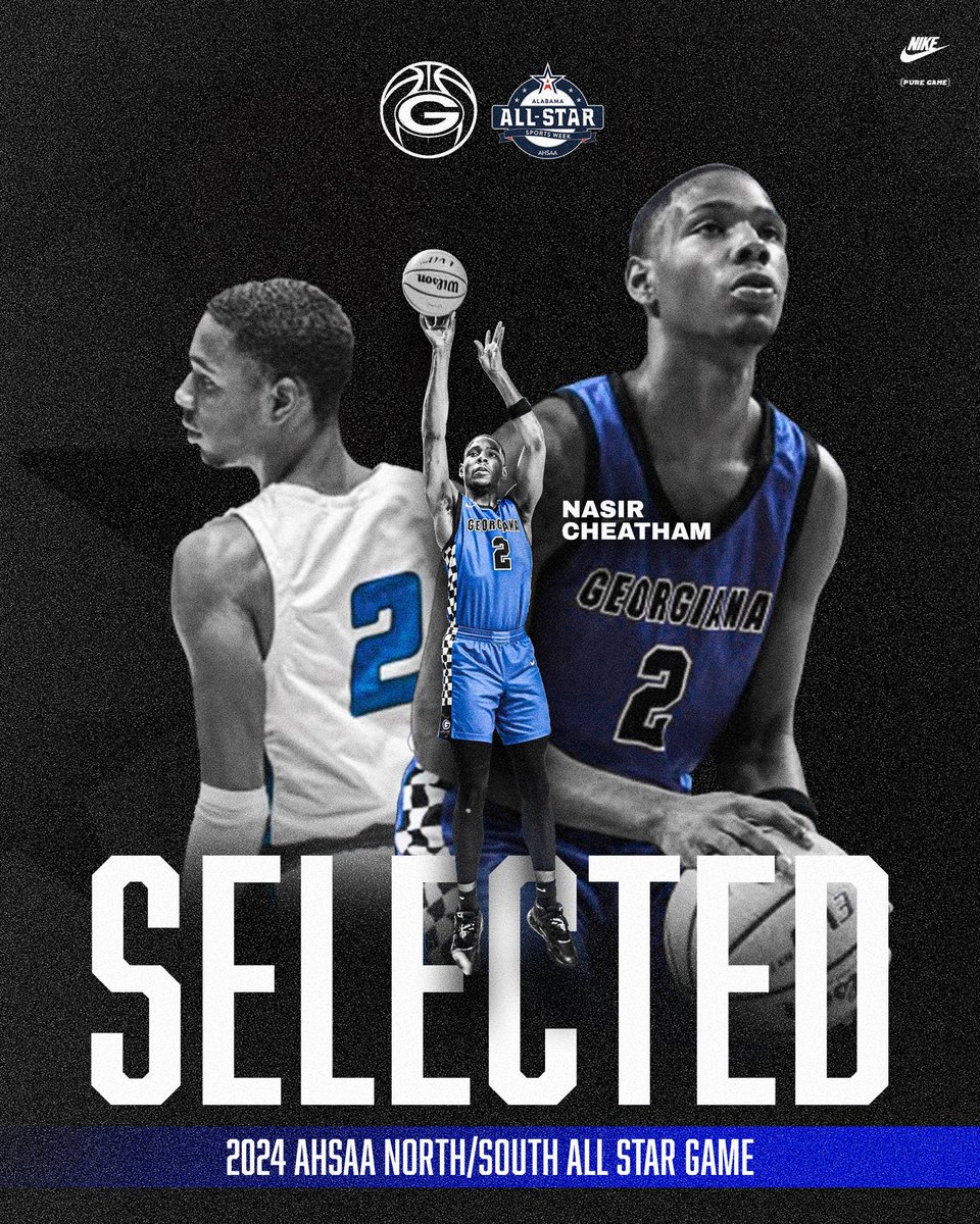 Georgiana senior Nasir Cheatham will be competing in the 2024 AHSAA North/South All-Star Basketball Game on Tuesday, July 16th at 6:45pm. The game will be held at the Crampton Bowl Multiplex in Montgomery. Congratulations Nasir!!! 
<a href="/NasirCheatham2/">Nasir🏀2</a> <a href="/AHSAAUpdates/">AHSAA</a>