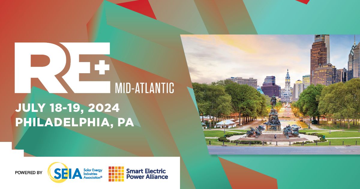 FactorThisMedia's tweet photo. RE+ Mid-Atlantic is just a few days away!
There is still time to register and join RE+ in Philly! Don't miss the region's premier clean energy event, register today: https://t.co/pBzPdgmlDA
#REPlusMA #CleanEnergy#Philly #MidAtlantic https://t.co/i6kl5YFmp4