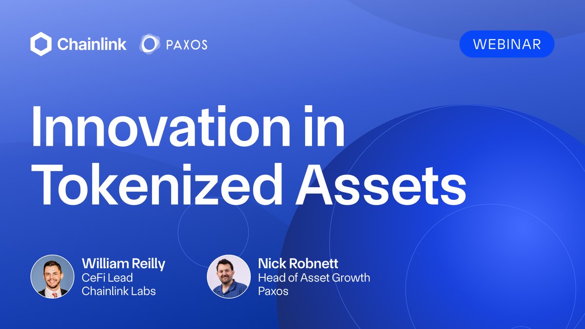 Transforming real-world assets into a tokenized format is how blockchain  scales to mass adoption. A deep dive into tokenized assets with #Chainlink  and @Paxos ↓ https://t.co/pvignrMZRu