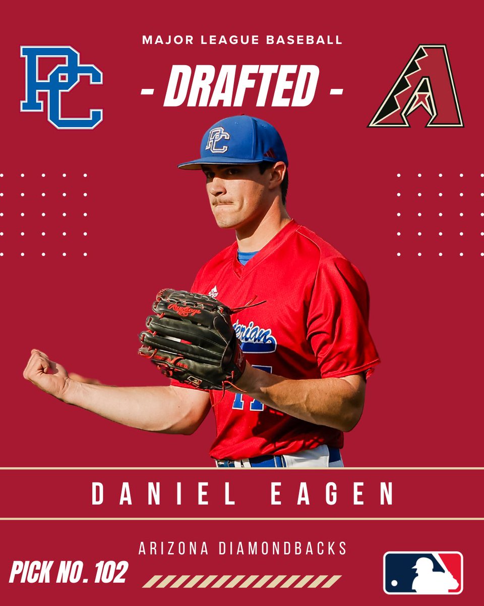 Presbyterian College Baseball (@bluehosebsb) on Twitter photo ๐จ<a href="/daniel_eagen/">Daniel Eagen</a> is headed to Arizona๐จ
In the third round of the 2024 MLB Draft Eagenโs name was called as the 102nd overall pick which is the lowest in school history ๐
๐ฐ - shorturl.at/8P9r6
#gobluehose #hoseinthepros #mlbdraft ๐จ<a href="/daniel_eagen/">Daniel Eagen</a> is headed to Arizona๐จ
In the third round of the 2024 MLB Draft Eagenโs name was called as the 102nd overall pick which is the lowest in school history ๐
๐ฐ - shorturl.at/8P9r6
#gobluehose #hoseinthepros #mlbdraft