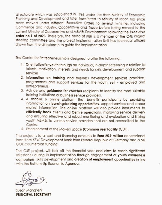 Susan Auma Mang'eni (@honsusanmangen1) on Twitter photo #TubongeFacts
#OccupyFacts
Brief on the Center for Entrepreneurship (C4E) Project.
<a href="/FGaitho237/">Francis Gaitho</a> #TubongeFacts
#OccupyFacts
Brief on the Center for Entrepreneurship (C4E) Project.
<a href="/FGaitho237/">Francis Gaitho</a>