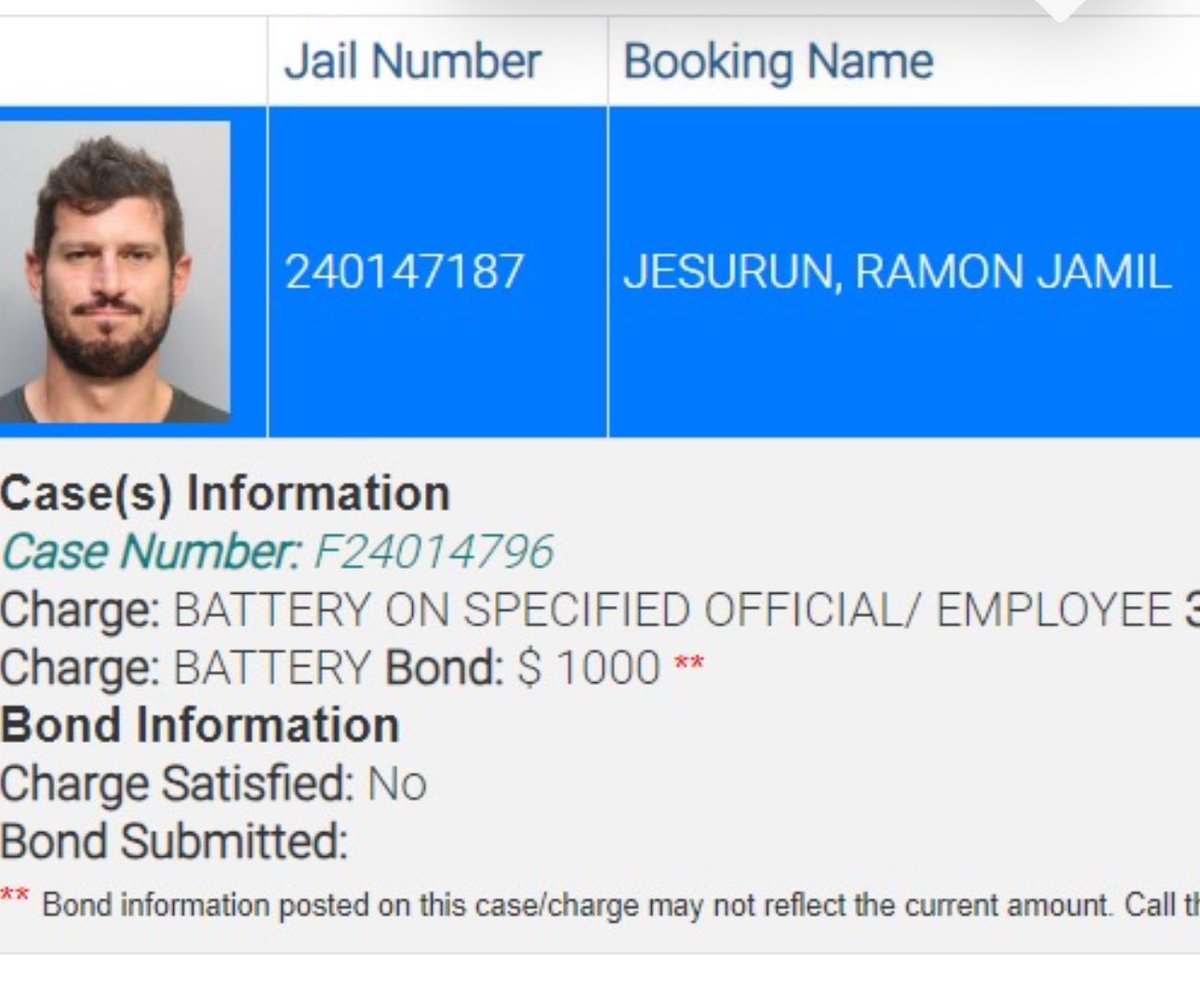 Estos son las reseñas de arresto de los señores Ramón Jesurún, padre e hijo, dentro de los incidentes del estadio en Miami.