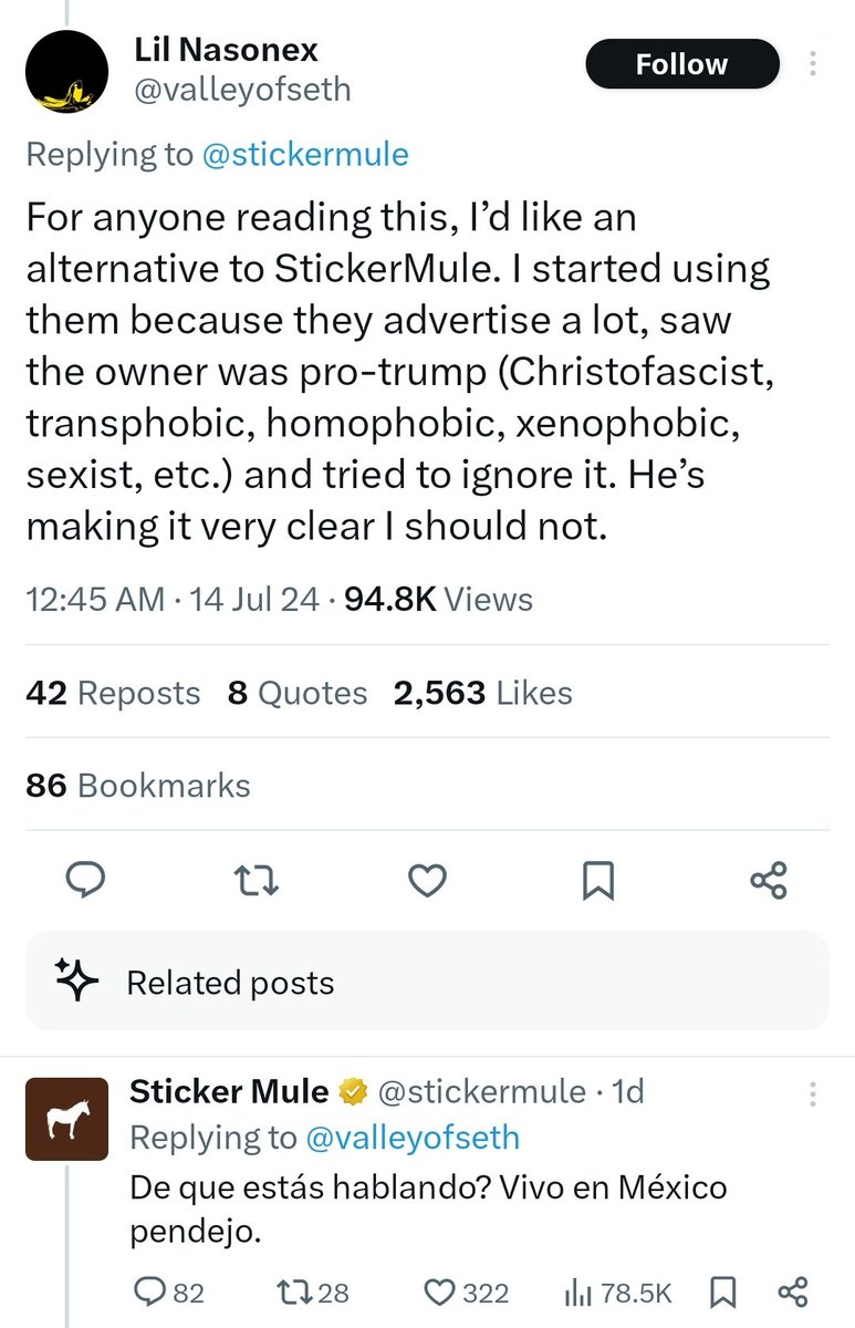 AniMiaOfficial's tweet photo. Holy 💩
The blatant racism from Sticker Mule https://t.co/yAHYR4cXJu