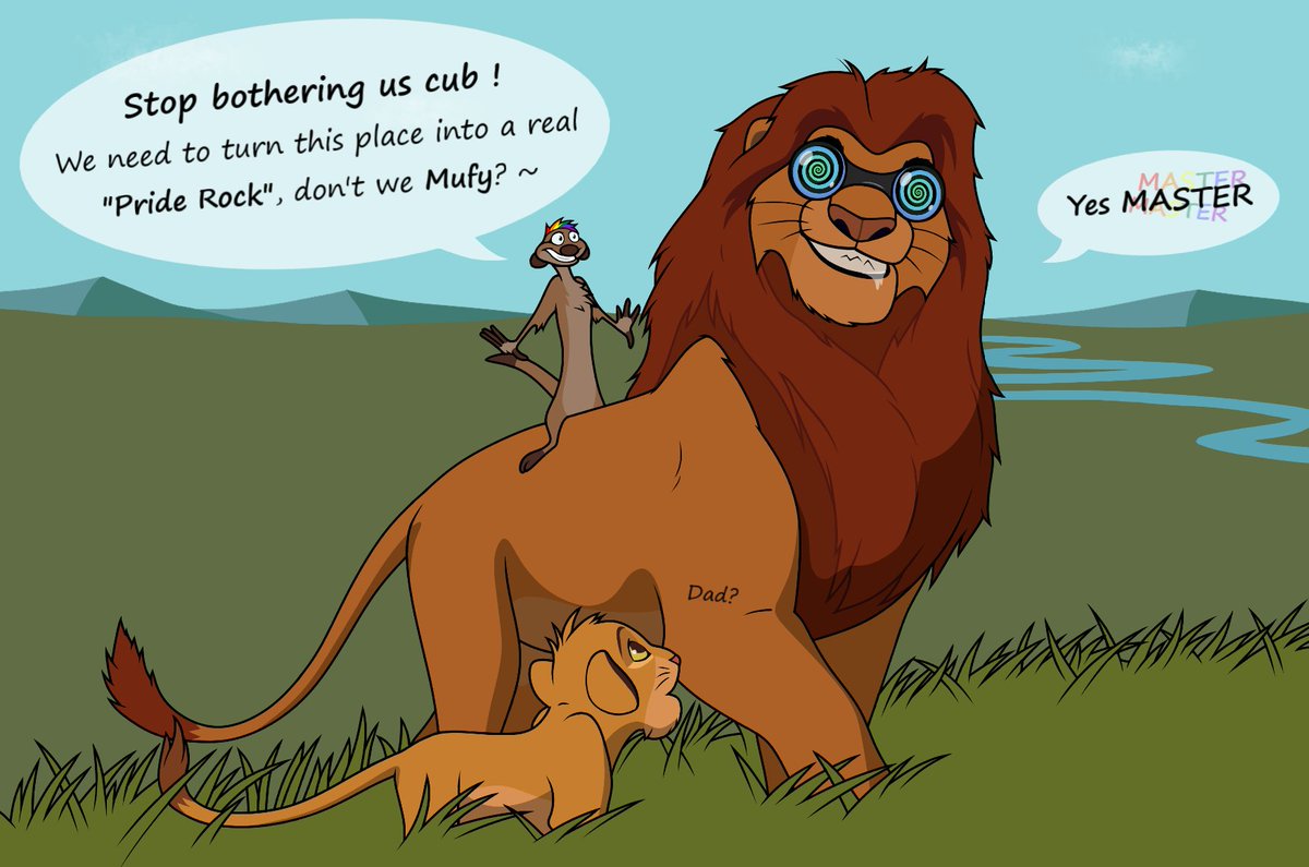R3w0lf's tweet photo. Drawing for pride month! 🏳️‍🌈
Things will soon start to change in the Pridelands thanks to Kyle &amp; Mufasa.. I mean Mufy~

#PrideMonth #lionking #hypno https://t.co/hoanvg4uQd